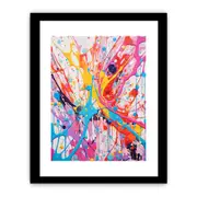 Framed Art Pink Yellow Color Drips Framed print Art Poster