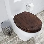 Croydex WL610477H Molvena Toilet Seat, Walnut Effect