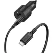 OtterBox USB-C to USB-A Car Charging Kit 24W Black (78-52699), Dual Port 12W USB-A Car Charger, 1M Cable, 3 AMPS(60W), 480 Mbps Data Transfer Rate