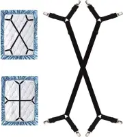 2 Pack Long Bed Sheet Support Adjustable Clips for Flat Sheet Adjustable Cross