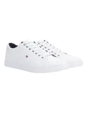 [Tommy Hilfiger] Essential Leather Trainer Sneaker in White