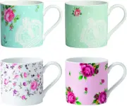 Royal Albert New Country Roses Tea Party Mugs Set of 4