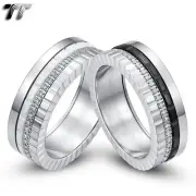 TT 6mm Spinner Stainless Steel Ceramics/CZ Band Ring (R415) NEW