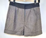 Topshop Houndstooth Wool Blend Flannel Shorts 8 NWT