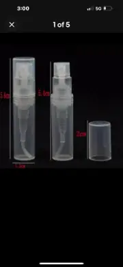 100pcs Mini Travel Perfume Atomizer Bottle Spray Pump Case Refillable Portable