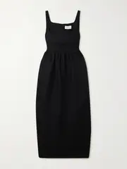[BONDI BORN] BONDI BORN - + Net Sustain Delphi Organic Linen Midi Dress - Black - x small x small Black