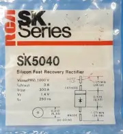 Silicon Rectifier Fast Recovery(Diode),SK5040, RCA ,1000V 3A ,DO-201AD, Vf 1.4V