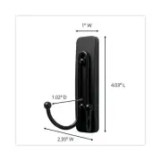 Command Adhesive Mount Metal Hook, Large, Double Hook, Matte Black Finish, 1 Hoo