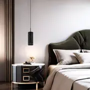 Hambleton Pendant Light Laser Cut in Satin Nickel w/ White or Black Shade