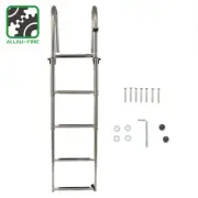 Heavy Duty Rear Entry Stainless Steel Folding 4 Steps Pontoon Boat Ladder