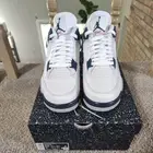 Nike Air Jordan 4 Retro Midnight Navy Blue White Cement Size 10.5 New DH6927-140