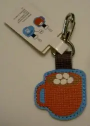 ALDI Quarter Slot Hot Chocolate Shaped Key Fob Chain Ring Tag Holder NEW