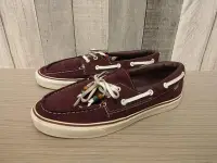 在飛比找Yahoo!奇摩拍賣優惠-二手 VANS 懶人鞋 麂皮 串珠 民族風 紫色 帆船鞋 休