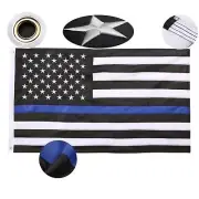 Thin Blue Line American US Flag Police Lives Matter Embroidered Star Stripes 2x3