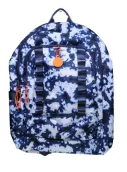 NWT Ecotech 17" Logan Backpack Padded 100% Recyclable Bleach Tie Dye Navy