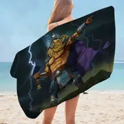 Fantasy Mythology Art God of Thunder Thor Microfiber Beach Towel