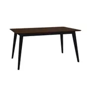 Kanaka 1.4 Rectangular Dining Table in Walnut MDF Timber Veneer Top and Black Solid Timber Legs