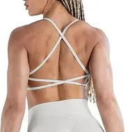 [WGIMAXTOR] Dynamic Backless Sports Bra High Impact Fitness Underwear Back Cross Gym Crop Top Women Training Running Seamless Bras