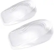 [Huakaile] Silicone Heel Lift Inserts Cup Pads, Invisible Height High Increase Shoe Insoles Lifts, Wedge Silicone Insoles, Gel Heel Cups for Soft Heightening Taller (Men, 0.7 Inch/2cm)