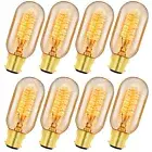 8 Pack B22 Bayonet T45 40W Edison Bulbs Winding Wire Filament Tubular Light Bulb