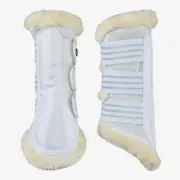 Horze Lincoln Brushing Boots with Fur - White
