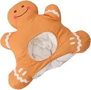 SHOWERORO Inflatable Gingerbread Man Headwear Plush Christmas Headdress for Xmas Party