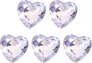uxcell 5 Pcs 3D Heart Light Purple Nail Rhinestones K9 Glass Crystal Rhinestones Pointed Back Crooked Heart Gems for Nail Charm Art DIY Decoration Craft 8x8mm