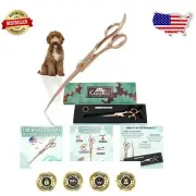 Durable 7" Rose Gold Grooming Scissors for All Hair Types - Adjustable Tension