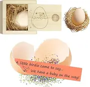 1DFAUL Egg Baby Announcement Reveal Ideas, Surprise Pregnancy Announcement Wood Box for Grandparents Husband Parents Friends, Baby Fun Gifts Box Idea