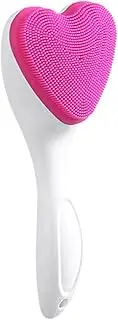 SOESFOUFU Manual Silicone Face Cleansing Brush Heart Shaped Facial Washing Tool for Women Deep Cleansing Comfortable Grip for Daily Skin Care Routine