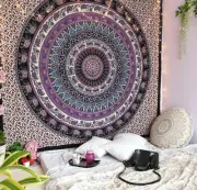 Queen Elephant Cotton White Bedsheet Table Décor Tapestry Beach Mat Wall Hanging