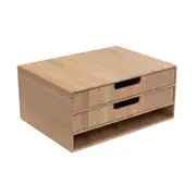 All Set 32 x 24 x 14.5cm Wood-Look Paper Twin Horizontal Drawers