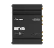 Teltonika RUTX50 Industrial 5G Router, 5G dual SIM cellular, 5 Gigabit Ethernet ports, dual-band WI-Fi, PSU included