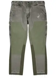 Jeanius Bar Atelier Carpenter Panelled Straight-leg Jeans - Khaki - 34 (W34 / L) 34 (W34 / L)