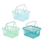 3PCS Mini Shopping Baskets with Handles Small Tiny Baskets, Blue Green Cyan