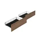2X Trundle Drawers For Metal Bed Frame Storage With Wheels Black And Walnut