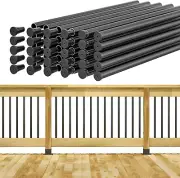 29" Round Aluminum Balusters for Deck Railing, Hollow Deck Spindles with Screws