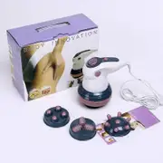 4 in 1 Anti Cellulite Massager Electric Body Innovation Slimming Massager Roller Handheld Infrared Arm Leg Hip Belly Fat Remover Purple with box