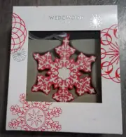 Wedgwood Jasperware Red & White Snowflake Christmas Ornament NIB