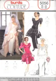 Wedding Gown, Formal Wear, Burda Couture Sewing Pattern 5056 Sizes 10 to 20