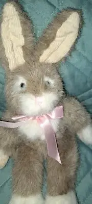RUSS BERRIE 10" Hopscotch Brown Easter Bunny Rabbit Plush Stuffed CORDUROY Ears
