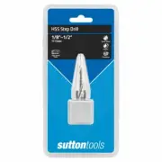 Sutton Tools 13-STEP HSS DRILL BIT 1/8"-1/2" Flat Shank, Spiral Flute*Aust Brand