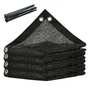 70% Shade Cloth 12FT x 20FT Mesh Tarp with Grommets for 1 2' x 2 0' Black
