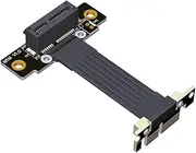 ADTLink PCI-E 4.0 x1 to x1 Double Reverse Turn 90 Degree Splint Vertical Extension Cable for Audio LAN USB Cards (M11SM-TL 4.0, 25cm)