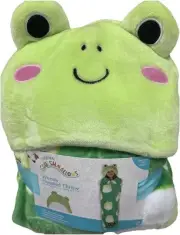 Original Squishmallows Wendy Hooded Throw Kids Blanket Frog Theme