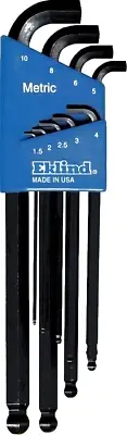 Eklind Tool 13509 Stubby-Ball-Hex-L Key Allen Wrench - 9Pc Set Metric MM Sizes 1