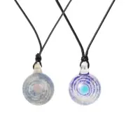 Micro Landscape Glass Art Necklace Galaxies Planet Round Pendant Necklace