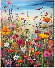 77iiAii Paint by Numbers Adults, DIY Hand Painted Oil Painting Kit Paint by Numbers Adult with 3 Brushes and Acrylic Paint, Wrinkle-Free Canvas Kit - 40 x 50 cm