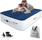 Peirhw King Inflatable Air Mattress with Built in Pump, Foldable Blow Up Mattress