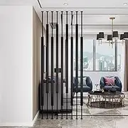 Freestanding Wall Privacy Screen Protector, Metal Frame Paravent Partition Separator for Bedroom Living Room Office, Room Divider Post 5/8/10pcs(10pcs,215cm/85in/7.05ft)